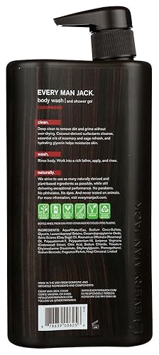 Miniatura 3 de Every Man Jack Men's Body Wash - | 33-ounce Twin Pack - 2 Bottles Included | Naturally Derived, Parabens-free, Pthalate-free, Dye-free, and
