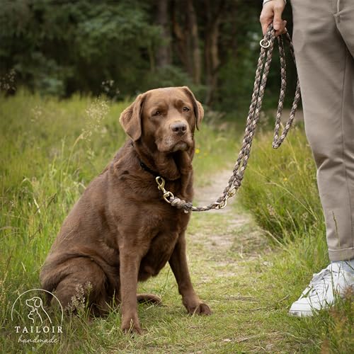 Tailoir Hundeleine 2m geflochten - Leine Hund, Mittelgroße - Große Hunde, Leine verstellbar, Hundeleinen, Dog Leash Führleine, Bissfeste Hundeleine zum Umhängen, Trainingsleine, Freihandleine Paracord