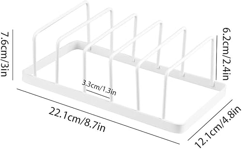 Miniatura 7 de Tomorotec Paquete de 2 escurridores de almacenamiento de platos de acero aleado, soporte para tapa de olla de cocina, escurridor de platos,