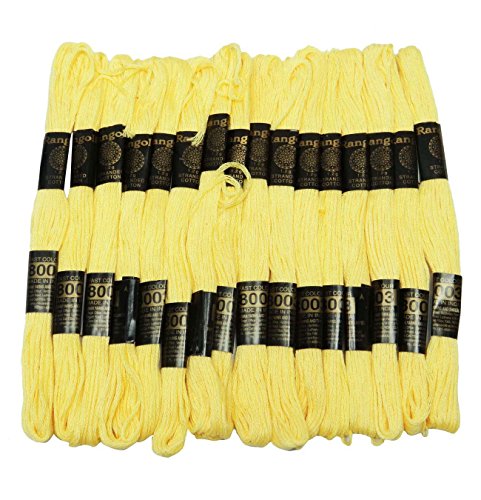 25 Piezas Hilo de Algodón Amarillo para Bordado miniatura 1
