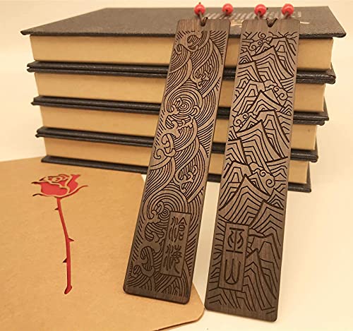 Baerlic Wooden Bookmarks with a Rose Card Gift Set,Birthday Gift for Women,Handmade Gift for Mom,Friend Gift for Her,Teacher Appreciation Gift,Friendship Gift,Couples Gift,Anniversary Gift