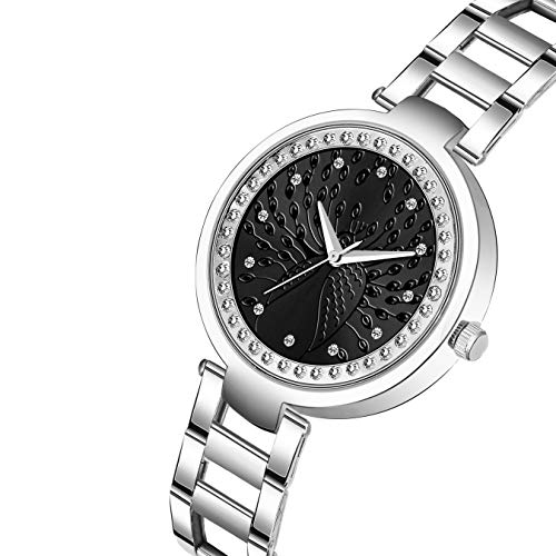 Image of Acnos Silver Plated Mesh Chain Analog Watch for Women - Black /Blue /White /Pink /Brown Dial