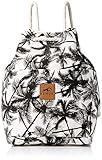 Lemur Bags Canvas Backpack Purse - Cute Eco-Friendly Drawstring Shoulder Bucket Day Bag (Tropical Palm)