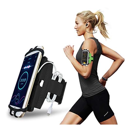 CoverKingz Universal sportarmband – för iPhone 13/13 Pro/Max/Mini/12/12 Pro/Max/Mini/11/11 Pro/Max/XR/Xs/X/6/7/8 – arm väska med nyckelfack – löparmband jogging – sport mobilskal svart