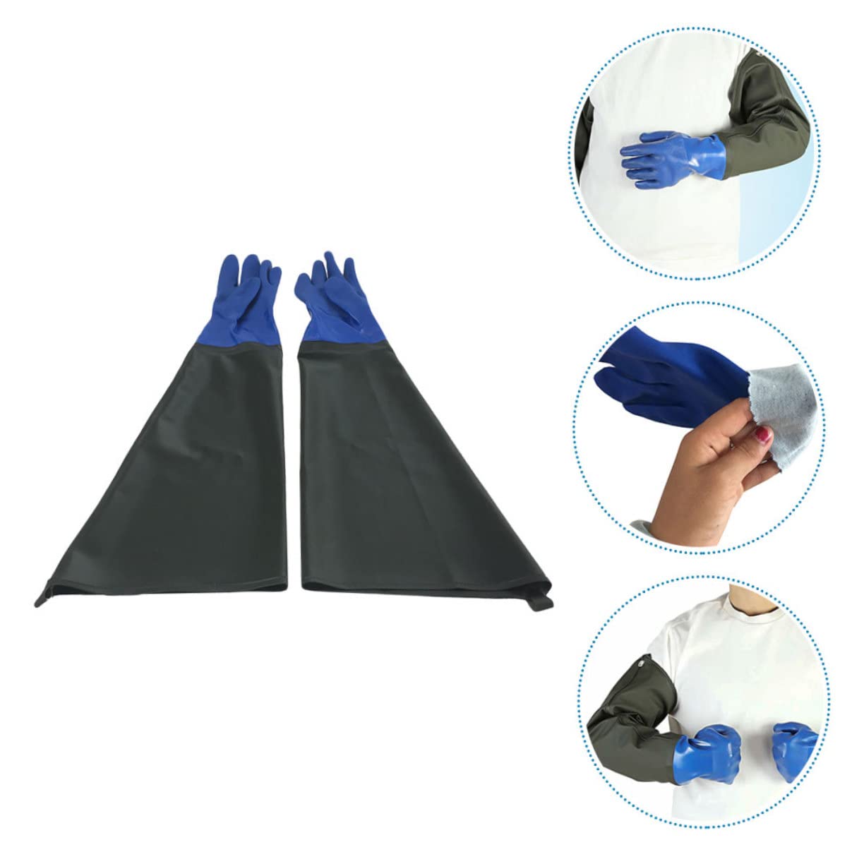 SHINEOFI Guantes Reutilizables de PVC Resistentes al Aceite y Productos Químicos Diseño Antideslizante e Impermeables para Industria y Trabajo