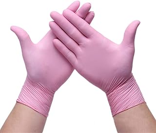 Westeng 100 guantes de nitrilo, desechables, guantes desechables, guantes de examen, sin polvo, sin látex, no estériles, sin látex, color rosa S