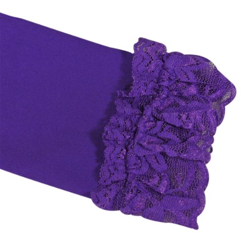 Wrapables Toddler Stretch Leggings with Lace Trim, Set of 3 (Purple, Watermelon, Lime Green)3