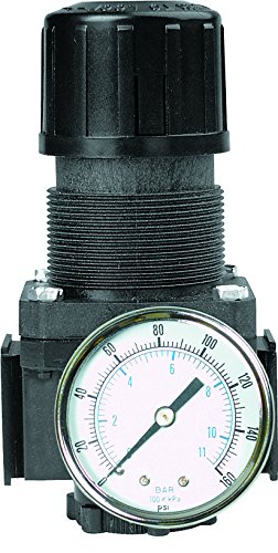 R352G 1/4" Reg, Gauge, 3 Pos. Locking Knob, 40 degreeF to 120 degreeF, 250 Psig Max Pressure1/4" Full Flow Ports