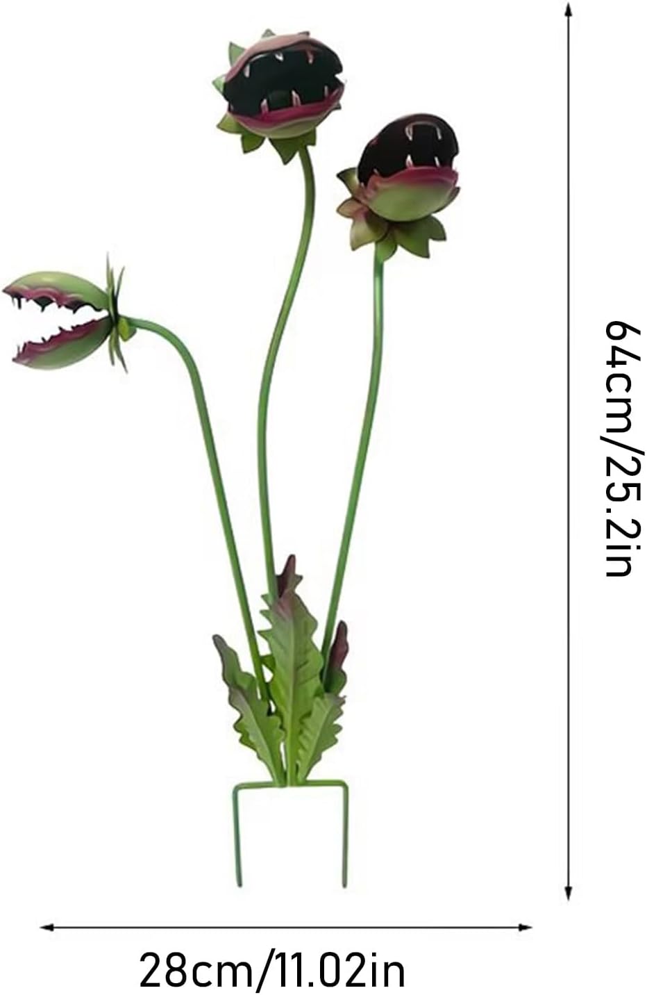 Carnivorous Plant Garden Stake Metal Large Flytrap Yard Art Decorative Garden Stake for Outdoor Plants Soil Flower Beds Patio Decor Handmade Unique Garden Sculptures