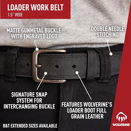 Snapklik.com : WOLVERINE Men Rugged Boot Leather Work Belt