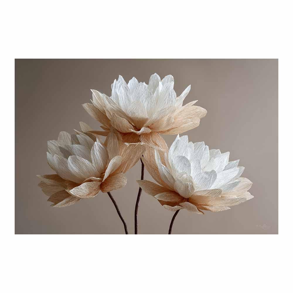 ZAMAEIU Forest Landscape Painting Paper-craft Lotusses Canvas Artwork posters & prints Suitable for Living Room Bathroom Bedroom Home Wall Decoration(white)-30x50cm Unframed