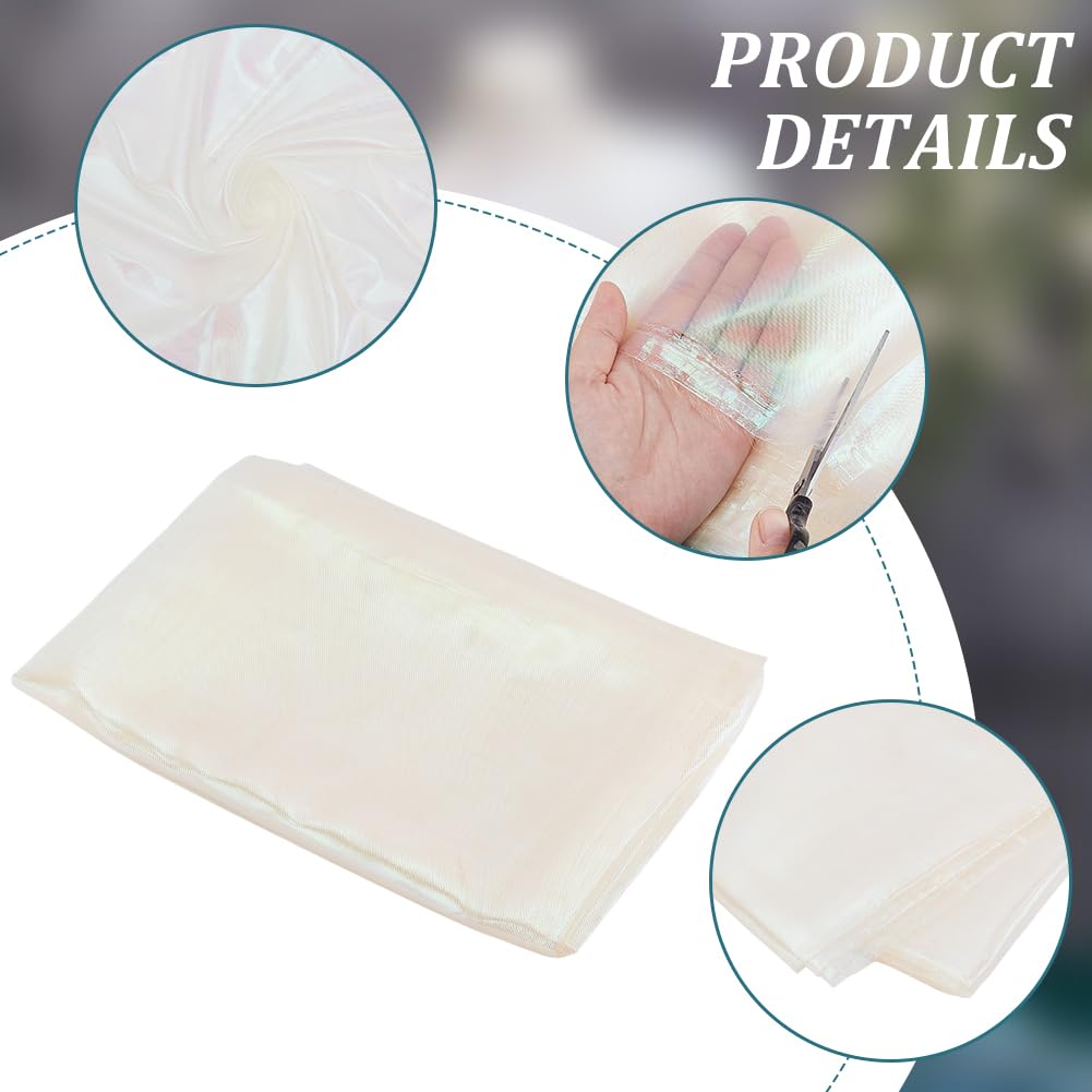 PH PandaHall 6.4m Couture De Tissus De Dentelle, Garniture En Mousseline Plissée à Volants Ruban En Tissu Tulle Organza Rétro Pour Noël Robe De Mariée Costume Rideau Nappe Décor À La Maison