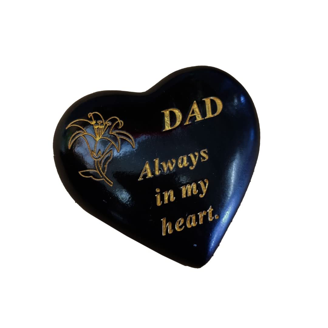 AngraveMemorials Special Dad Graveside Memorial Black Heart Grave Plaque Ornament Decoration