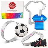 Lot de 3 emporte-pièces en forme de ballon de football fabriqués aux États-Unis par Ann Clark, ballon de football, crampons, maillot