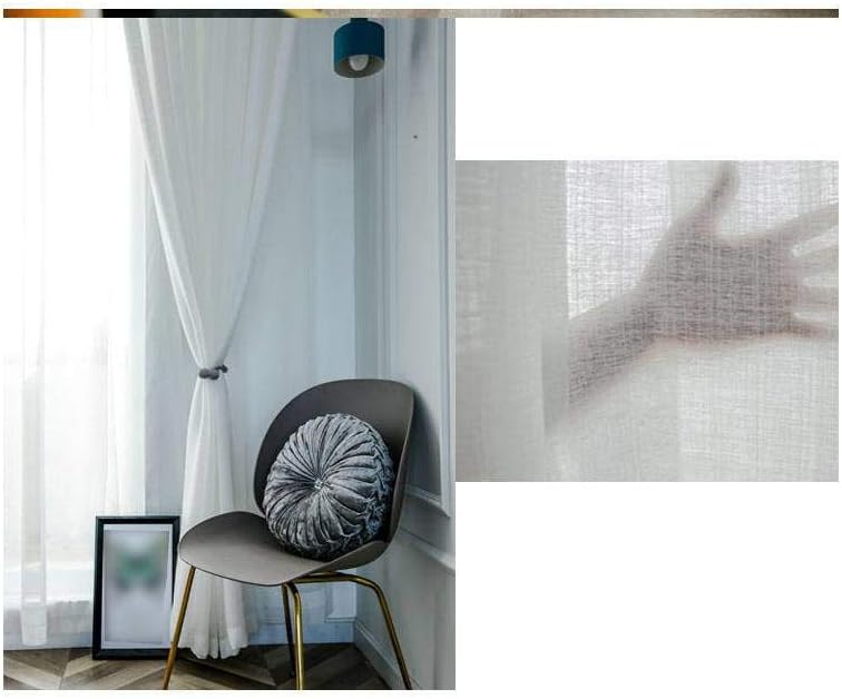 Light Transmission Curtain Polyester Gauze Curtains Panels for Balcony Living Room Bay Window-400X270CMx1-white (Coffee Color 350X270CMx1)