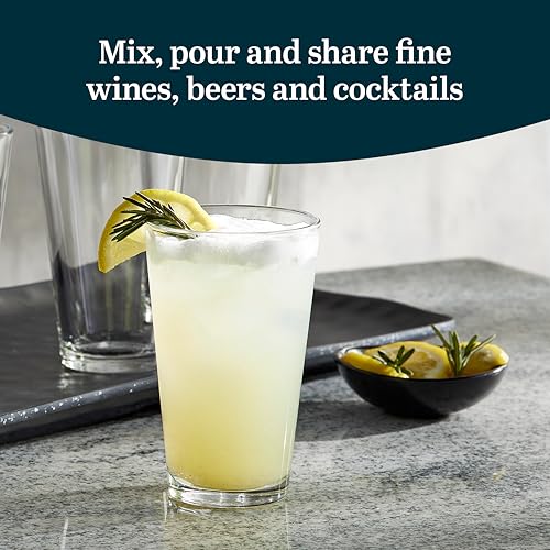 Image of Libbey Bar Essentials Hi Ball Drinking Glasses, Clear Restaurant Quality Tall Drinking Glasses Set of 6, Modern Cocktail Glasses Set for Everyday Use