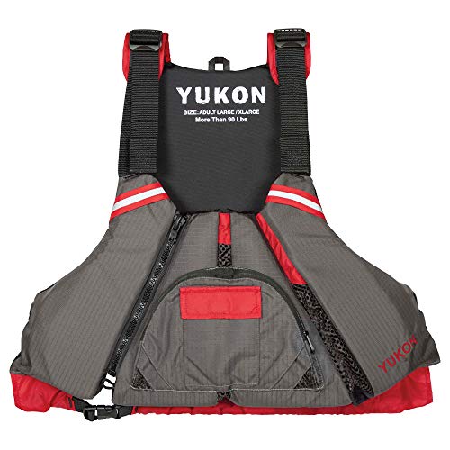 Image of Yukon Sport Paddle Life Vest, Carbon/Deep Red, X-Small