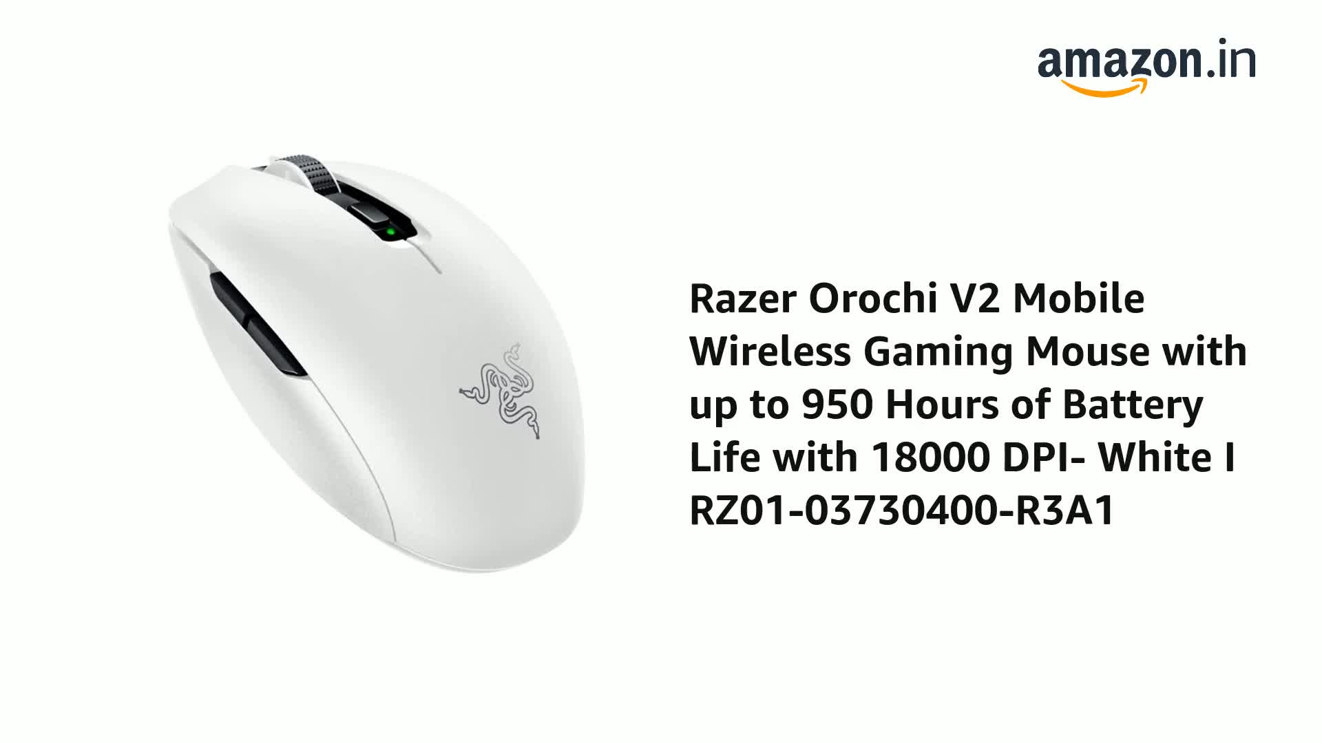 Razer Orochi V2 Mobile Wireless Bluetooth Gaming Mouse with up to 950 Hours  of Battery Life with 18000 DPI- White I RZ01-03730400-R3A1 : Amazon.in:  Computers & Accessories