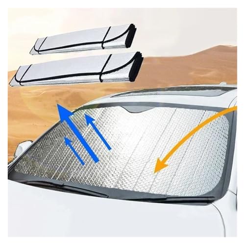Parasol para coche de 140x70 cm con cortina protectora plegable 3