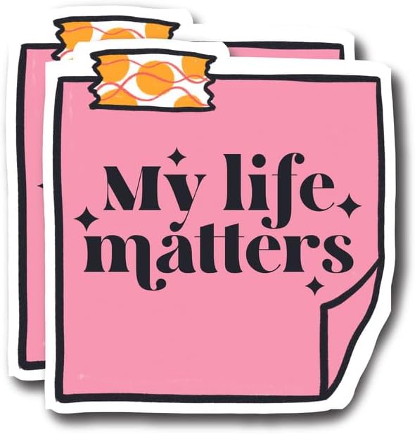 My Life Matters - Calcomanías motivadoras para autoestima positiva, autoestima positiva, autoconversación motivacional, paquete de 2 calcomanías de