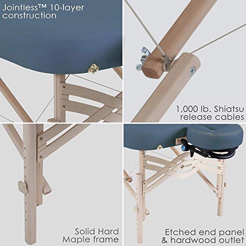 Image of EARTHLITE Premium Portable Massage Table Package SPIRIT - Spa-Level Comfort, Deluxe Cushioning incl. Flex-Rest Face Cradle & Strata Face Pillow, Carry Case (30 /32 inch x 73 inch) - Made in USA