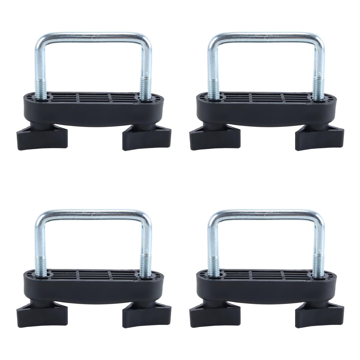 Lot de 4 supports de toit de voiture avec fixations de sécurité et boulons en U pour coffre de toit, adaptés aux porte-bagages de voiture (6 cm)