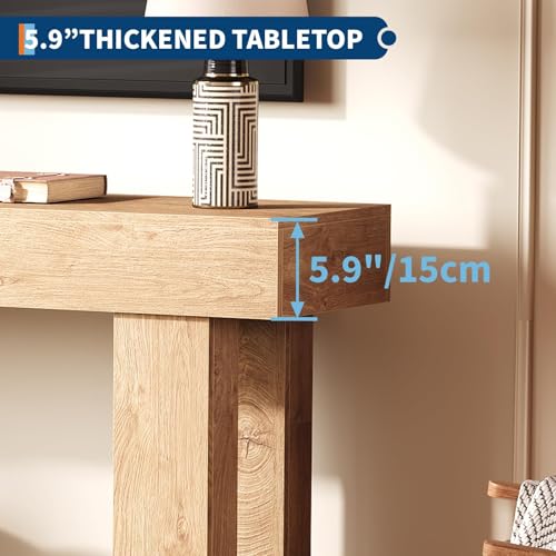 Garvee Narrow Entryway Table, 63 in Long Wooden Couch Table Behind Sofa, Farmhouse Entryway Console, Perfect for Living Room, Hallway, Bedroom, Easy Assembly, Natural Wood by Garvee - Used condition - Image 3