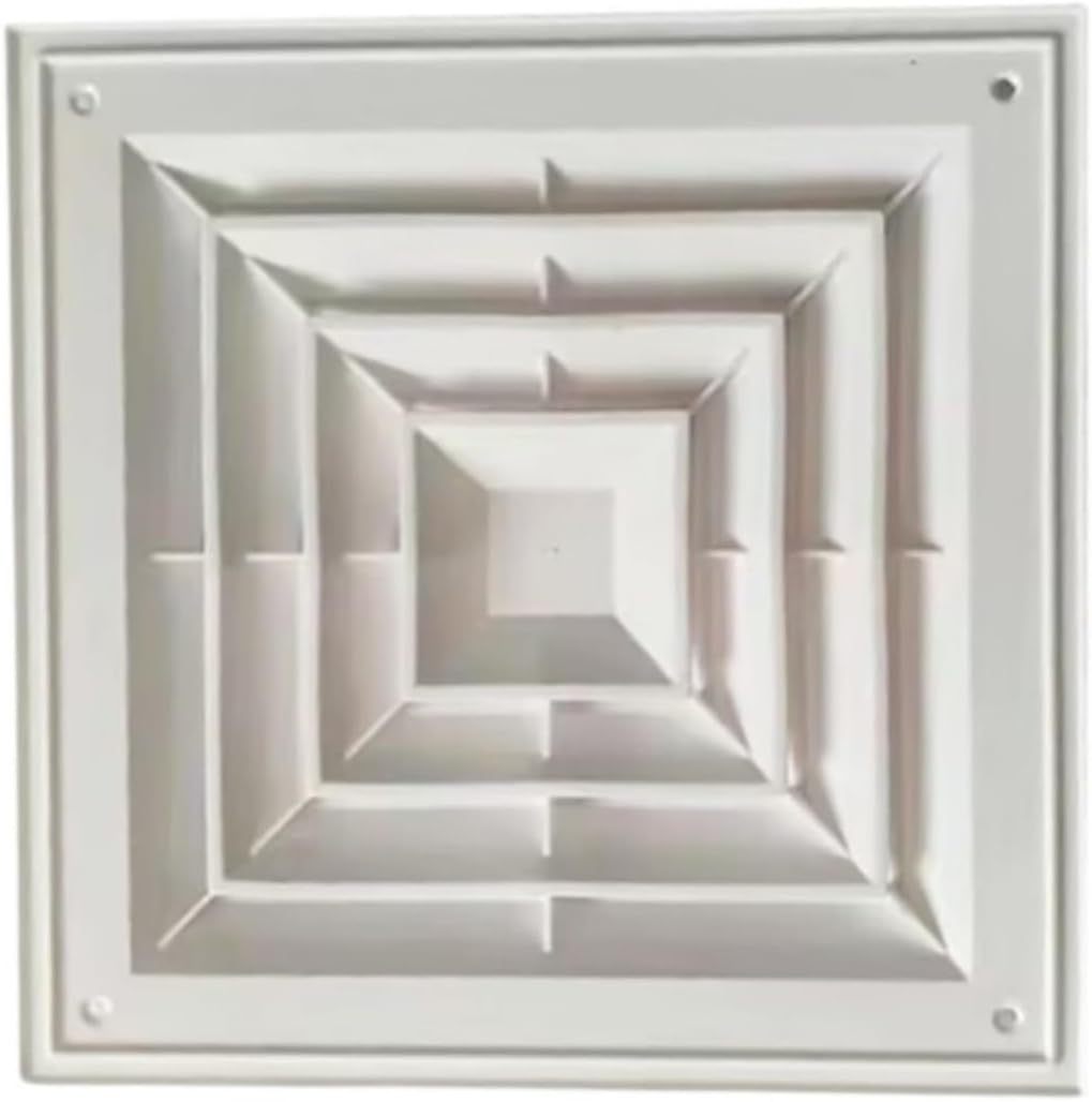 Piumeif Return Air Flow Reinforced Plastic Fan Grille, Sidewall and Ceiling Square Return Grille Vent Cover 11.8"x11.8" (30Wx30L(cm)) -White