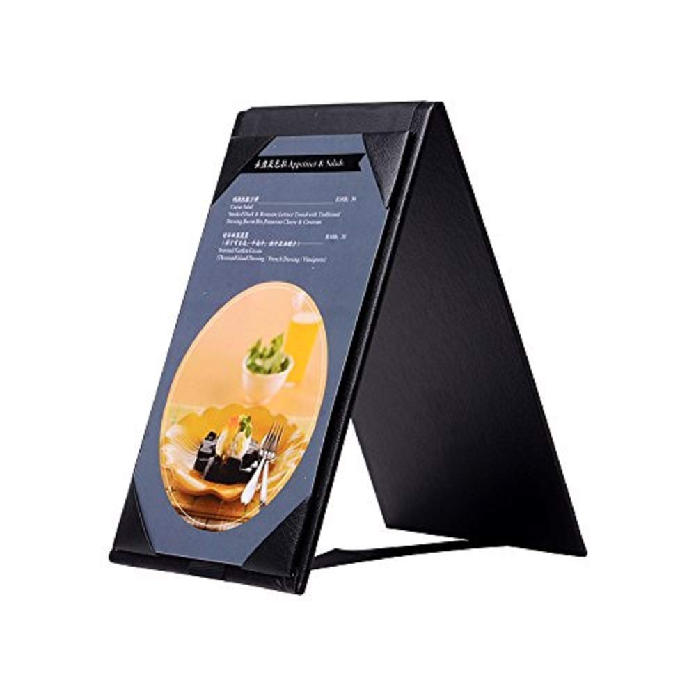 Rudra Exports Leather Menu Sign Display Stand for cafes bars or Restaurant Presenter, Menu Holder Menu Covers for Specials or Drinks Black