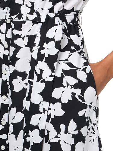 Image of Tommy Hilfiger Women's Sleeveless Collared Button Front Tie Waist Midi Shirt Dress