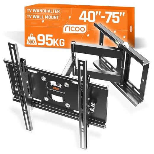 RICOO TV Wandhalterung Schwenkbar Neigbar, (R23-S) Universale TV-Halterung für 31-65 Zoll (bis zu 95-Kg, Max-VESA 400x400 mm) Flach Curved-Bildschirm Flachbild-Fernseher