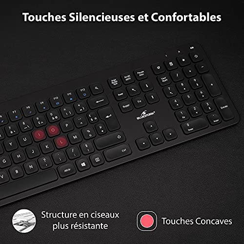 Bluestork - Tastiera E Mouse Wireless Easy Slim - Wireless - Silenzioso - Design Ultra Silm - Azerty Fr (Nero) - 2
