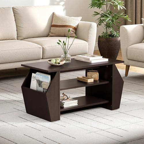 Image of Wakefit Center Table | 1 Yr Warranty | Coffee Table for Living Room Wooden, Tea Table for Living Room Wooden, Sofa Table, Free Installation from Brand, Modern Multi-Functional & Wobble-Free(Clyra)