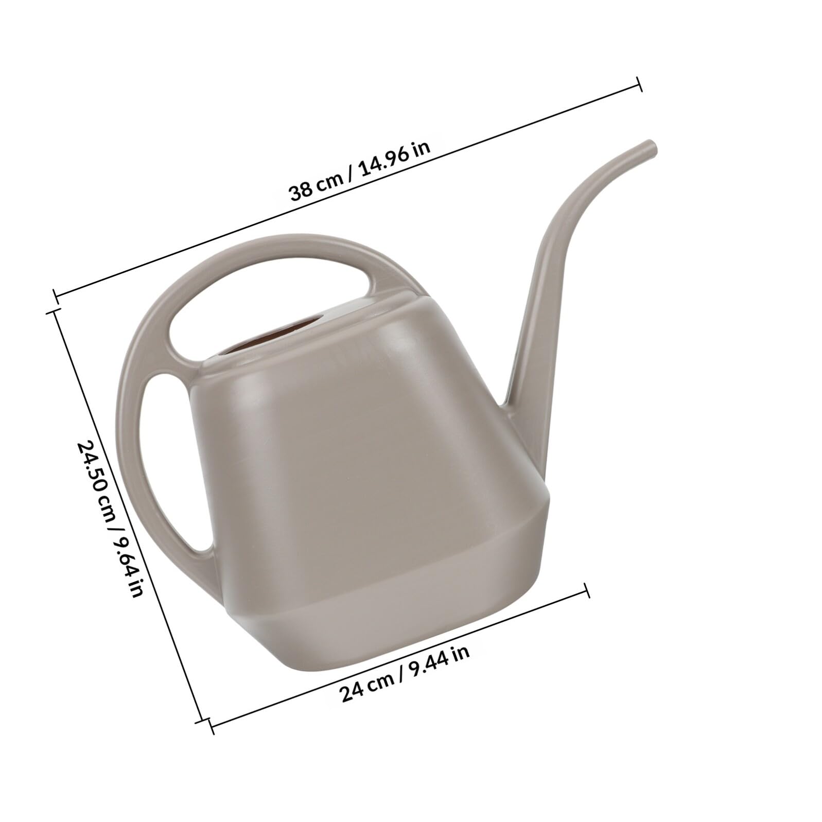 POPETPOP Regadera de Jardín Pico Largo de 4l para Riego de Plantas y Suculentas, Herramienta de Abs para Interior y Exterior, Color Café