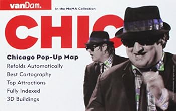 Chicago Pop-Up Map by VanDam — Laminated pop-up map of Chicago, IL with all attractions, museums, sights, hotels, ferries, theaters and CTA Transit Map