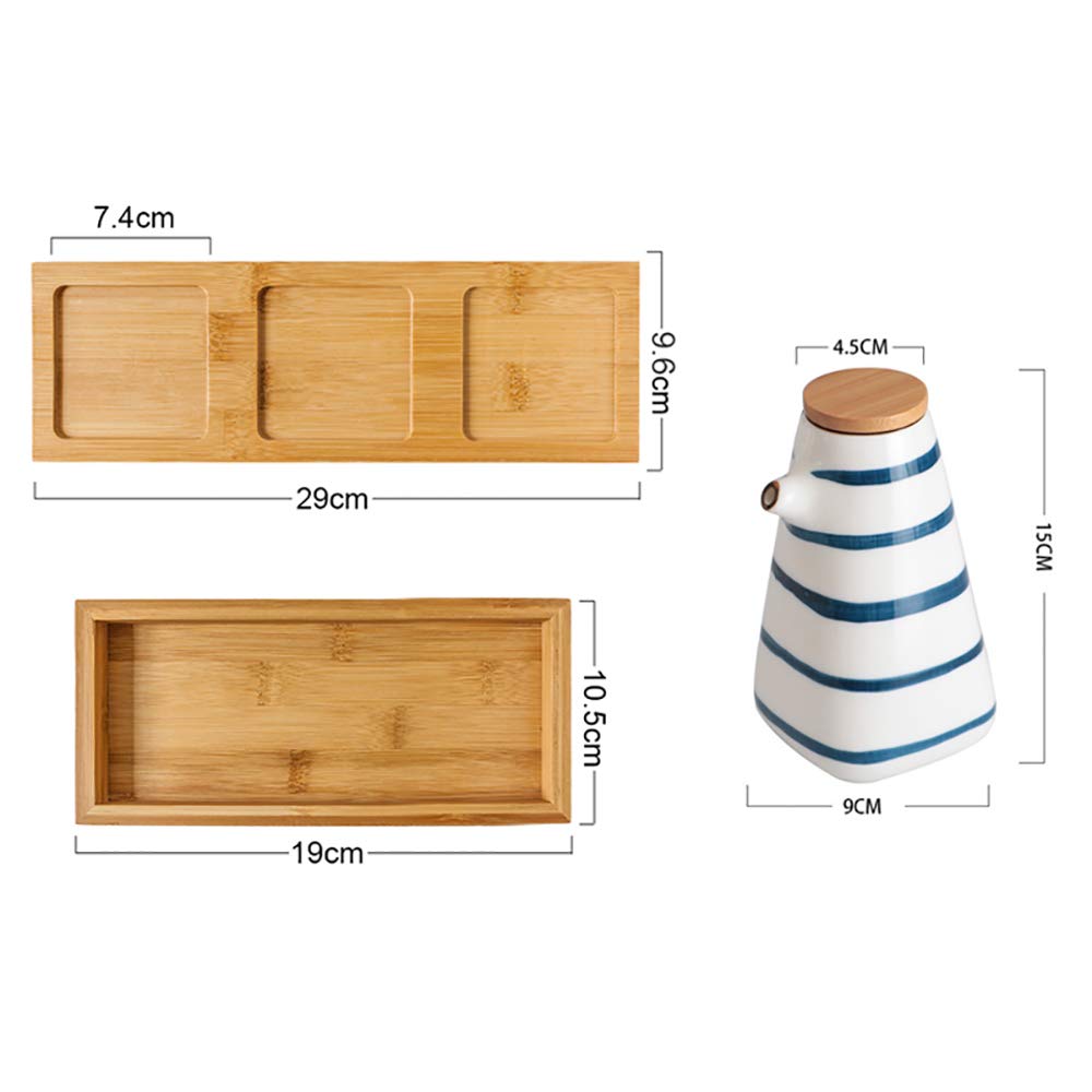 ESNY Bottiglie Dispenser in Ceramica per Olio E Aceto,Bottiglia per Salsa di Soia/Vaso Aceto/Olio D'Oliva/Dispenser per Condimenti in Salsiera Utensili per La Conser C