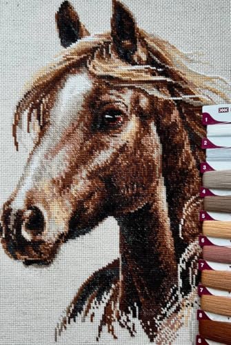 Image of RIOLIS - Proud Spirit 2293, Animal Cross Stitch Kits 11 inchx15, Cross Stitch Kits for Beginners & Advanced, Crossstitching Kit Adult, Embroidery Counted Stitching Kit