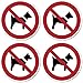 Vietato trasportare cani P021 – DIN EN ISO 7010 / ASR A1.3 – Adesivo: Ø 10 cm, 4 pezzi