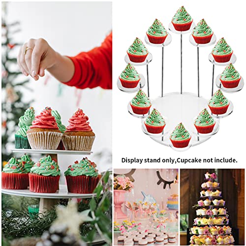 Acrylic Cupcake Stand For 12 Cupcakes, Round Display Stand Dessert Tower Serving Trays For Farmhouse Decor, Kitchen Decor, For Wedding Birthday Party(Size:round) #TOP6
