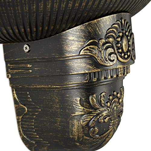 Relaxdays XL Wandbrunnen antik, mit Wasserhahn, nostalgisch, Waschbecken Garten, Aluguss, HBT 75 x 44 x 22 cm, schwarz