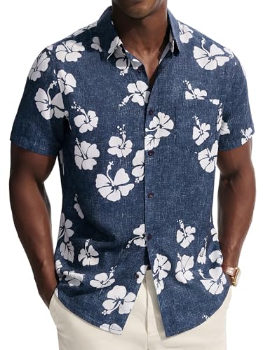50% Off PJ PAUL JONES Men's Hawaiian Shirt - Use Code 4A2I36AI