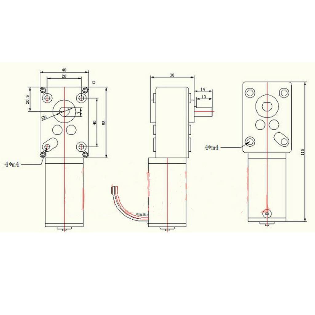 Milageto Schneckengetriebemotor Als Getriebemotor Und Gleichstrommotor mit Untersetzungsgetriebe Selbstsperrend bei Stromausfall Und Umkehrbar für Die Vorhang, 12V 80RPM