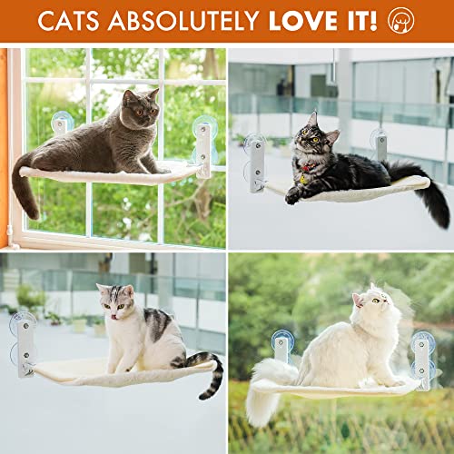 Cat Window Perch Foldable Cat Window Hammock With Steel Frame And Strong Suction Cup Mount Cat Bed Cat Hammock Window Seat For Indoor Cats White #TOP5