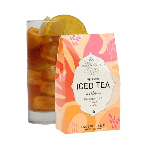 Harney  Sons Fresh Brew Peach Iced Tea caja de 3 unidades hace 6 cuartos de galón de té helado