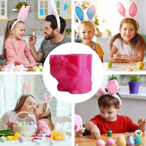 Moule silicone lapin anti-casse pour pot de fleurs en plâtre et béton