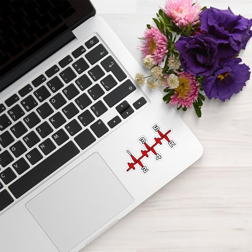 Image of Manual Gear Shift Heartbeat Sticker 5 Inch Waterproof Vinyl 1 3 5 2 4 R Car Enthusiast Decal for Laptop Water Bottle Phone Notebook Gearhead Gift