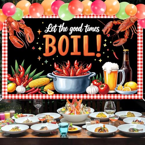 Crawfish Boil Banner Backdrop, Let The Good Times Boil Crawfish Party Decorations, Let The Good Times Boil Banner Backdrop by Eaguecros - Image 4