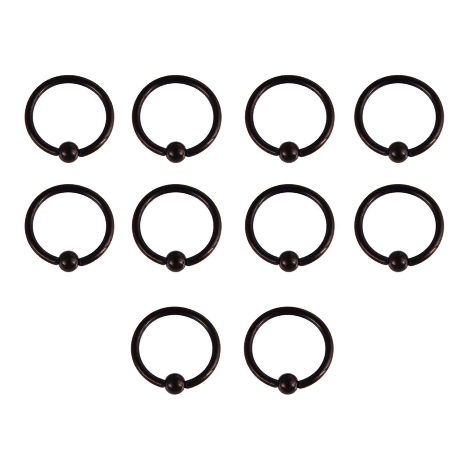 DaesarPiercing 1.2mm Piercing para Cejas 16G,10Piezas Piercing Set Nariz Redondo Aro con Bola 6/8/10mm Pendientes de Acero Quirurgico Plata