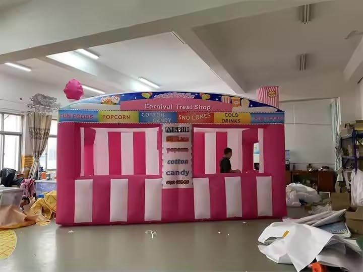 Inflatable Concession Stand Blow-up Treat Shop Booth for Carnival Attractions(16.5x8.2x10ft with Blower)