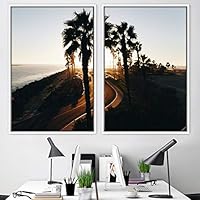 2 Piece Framed Canvas Wall Art Palm Tree Canvas Prints Home Artwork Decoration for Living Room,Bedroom - 16